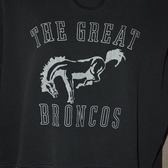 NWT $188 Sz 1 S The Great. Washed Black The League Bucking Bronco  Sweatshirt - Picture 2 of 6